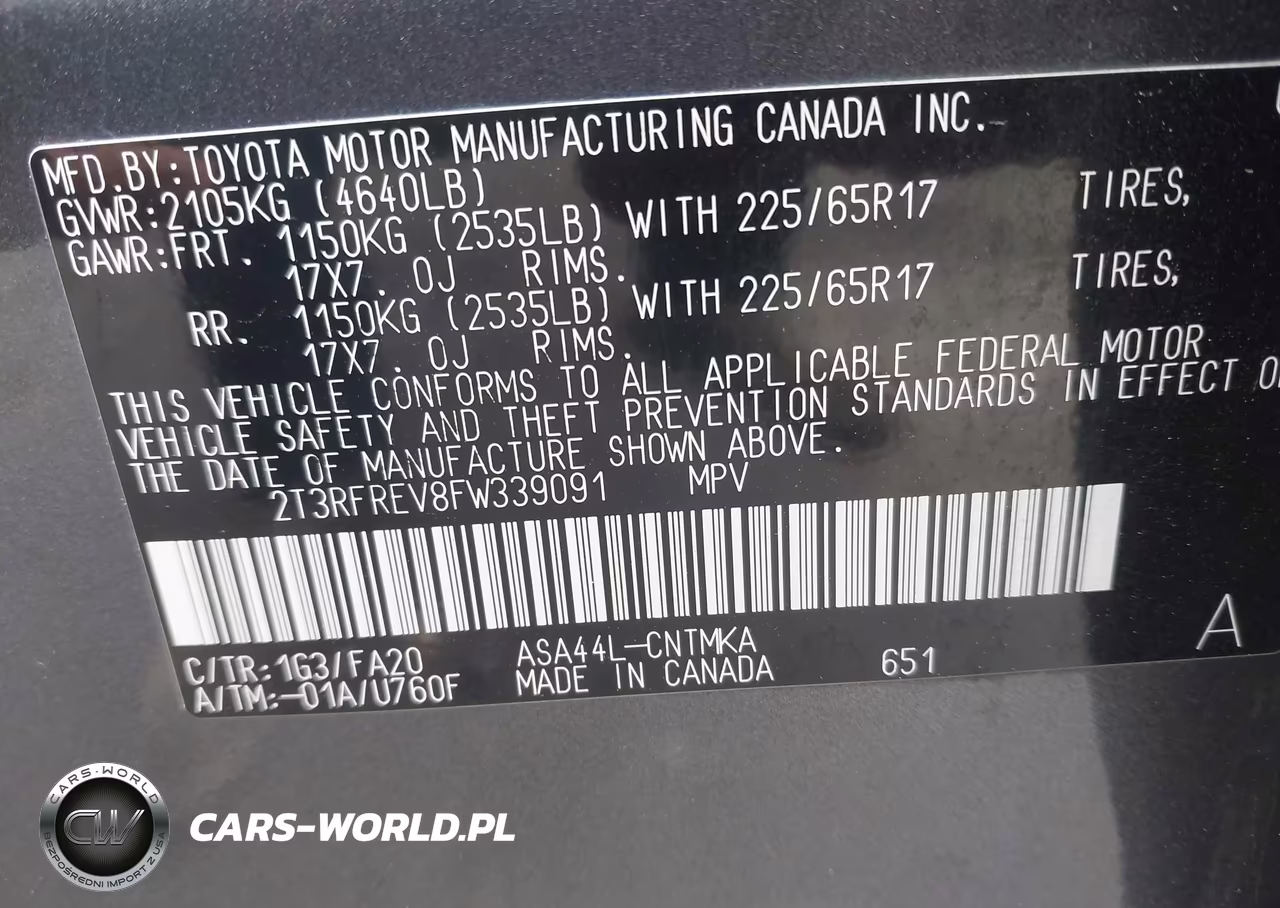 2015 Toyota Rav4 Xle VIN:2T3RFREV8FW339091 - 9