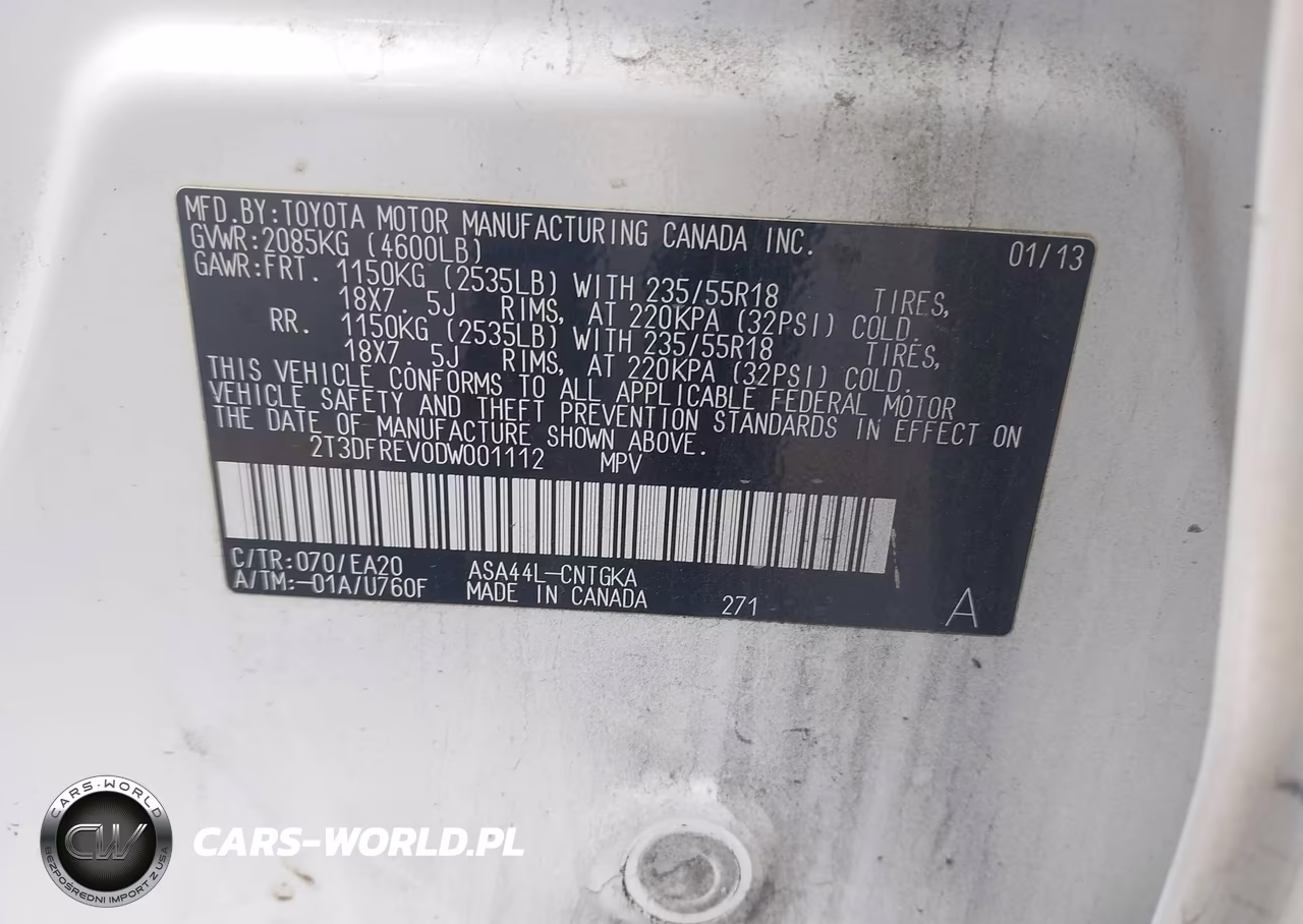 2013 Toyota Rav4 Limited VIN:2T3DFREV0DW001112 - 9