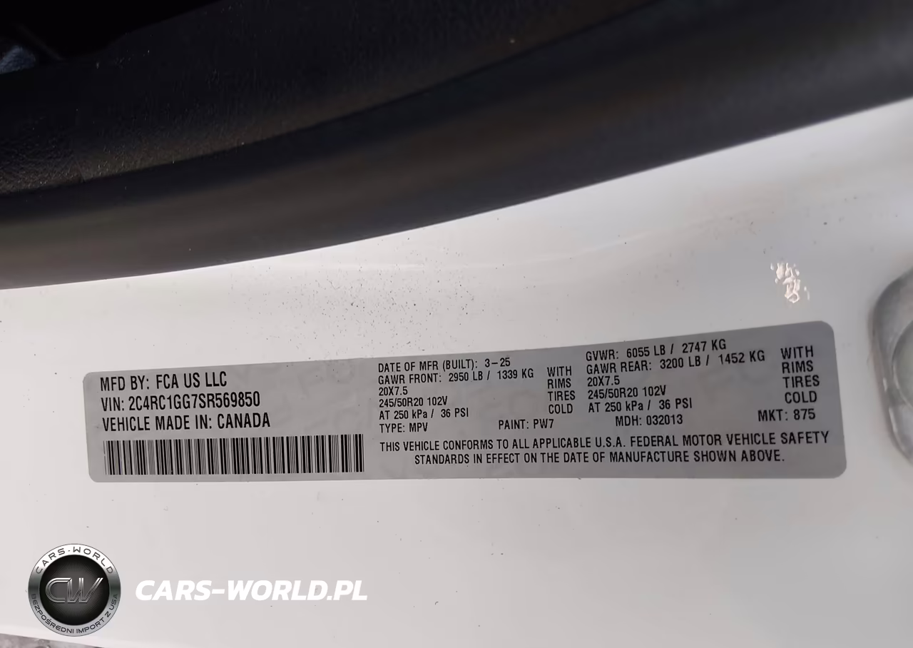 2025 Chrysler Pacifica Limited VIN:2C4RC1GG7SR569850 - 9