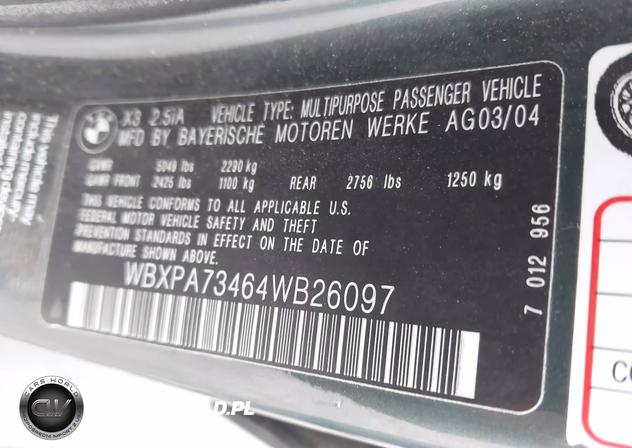 2004 BMW X3 2.5I VIN:WBXPA73464WB26097 - 9