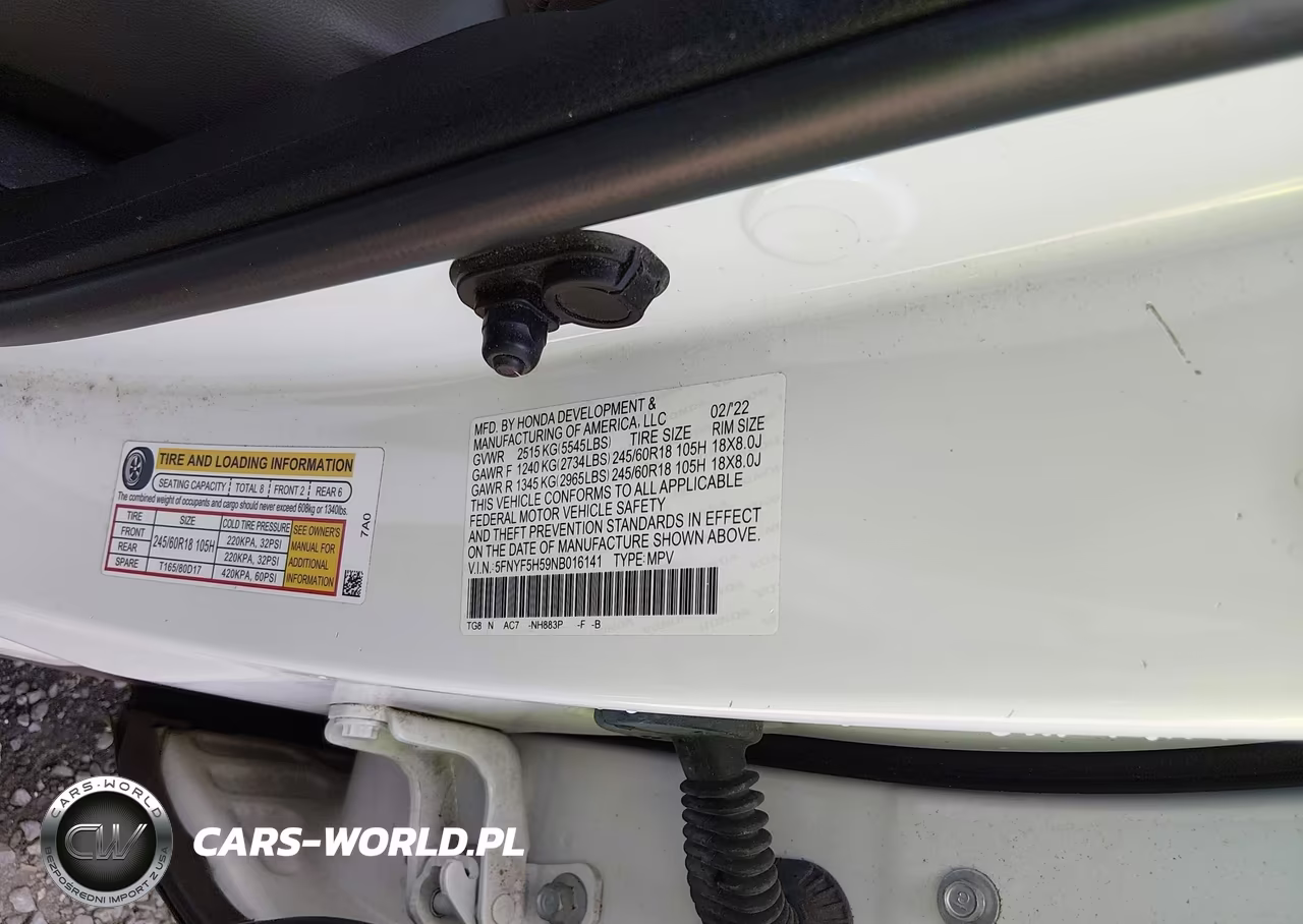 2022 Honda Pilot 2Wd Ex-L VIN:5FNYF5H59NB016141 - 9