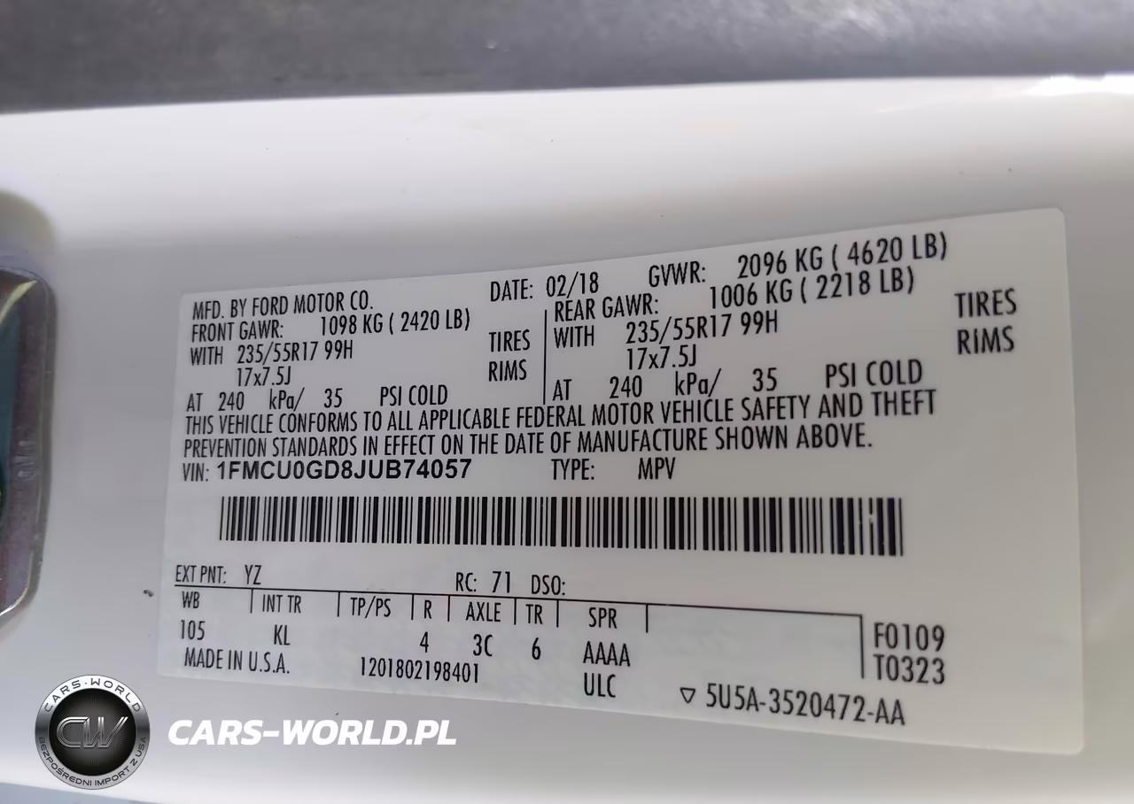 2018 Ford Escape Se VIN:1FMCU0GD8JUB74057 - 9