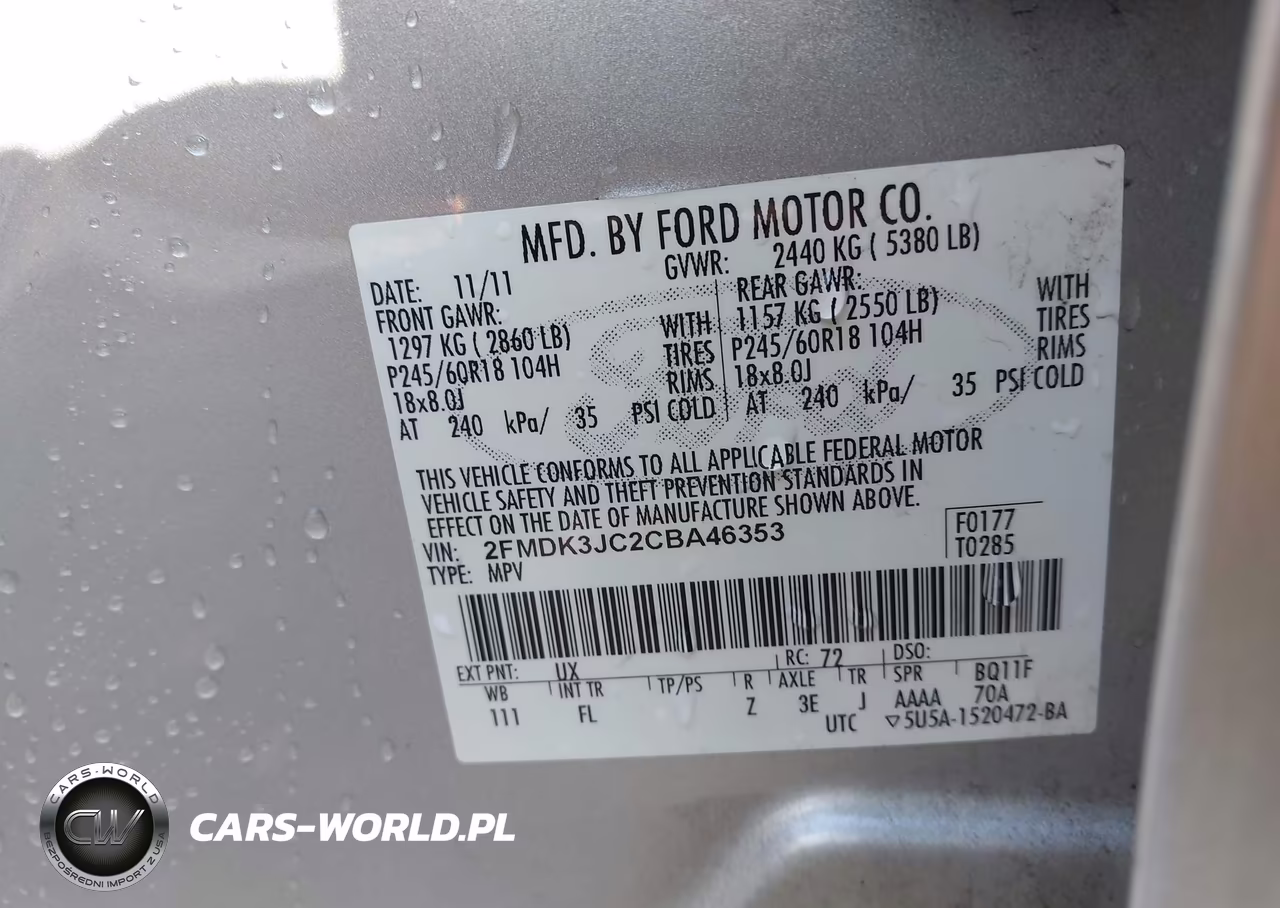 2012 Ford Edge Sel VIN:2FMDK3JC2CBA46353 - 9