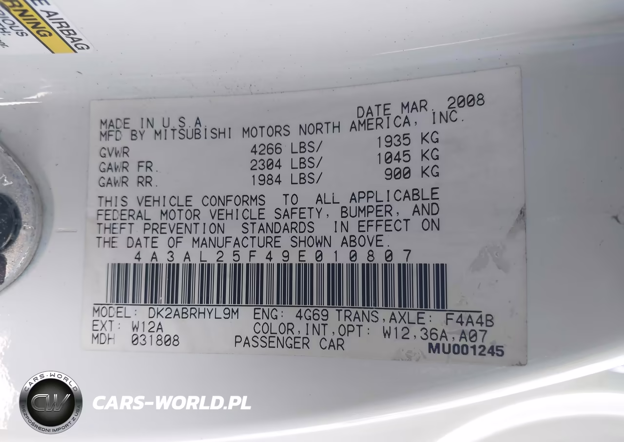 2009 Mitsubishi Eclipse Spyder Gs VIN:4A3AL25F49E010807 - 9