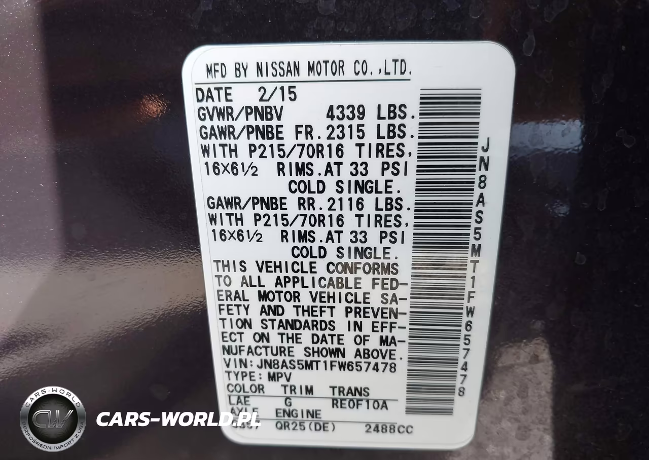 2015 Nissan Rogue Select S VIN:JN8AS5MT1FW657478 - 9