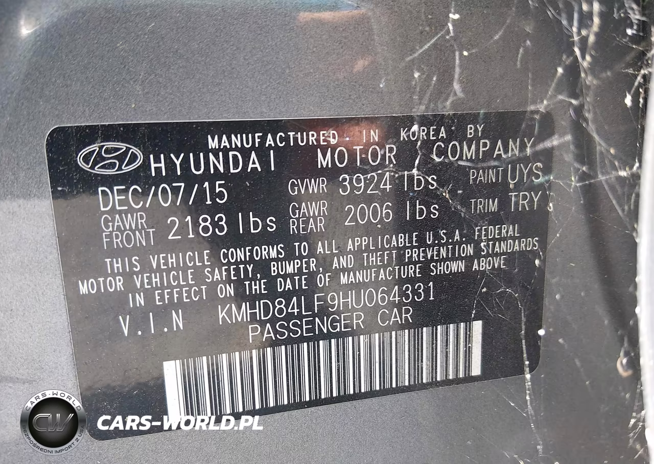 2017 Hyundai Elantra Limited VIN:KMHD84LF9HU064331 - 9