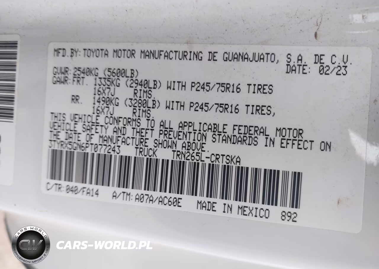 2023 Toyota Tacoma Sr VIN:3TYRX5GN6PT077243 - 9