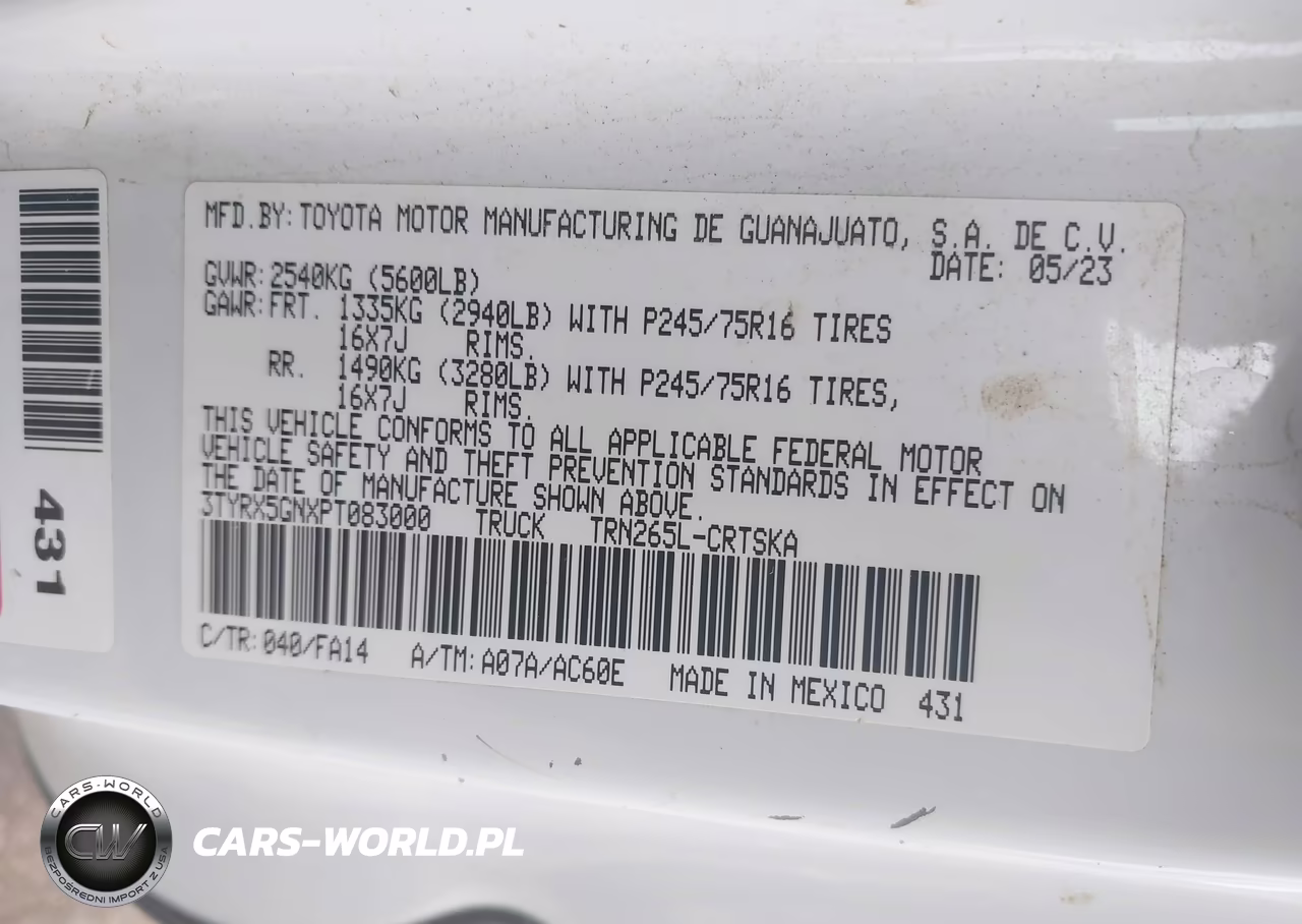 2023 Toyota Tacoma Sr VIN:3TYRX5GNXPT083000 - 9
