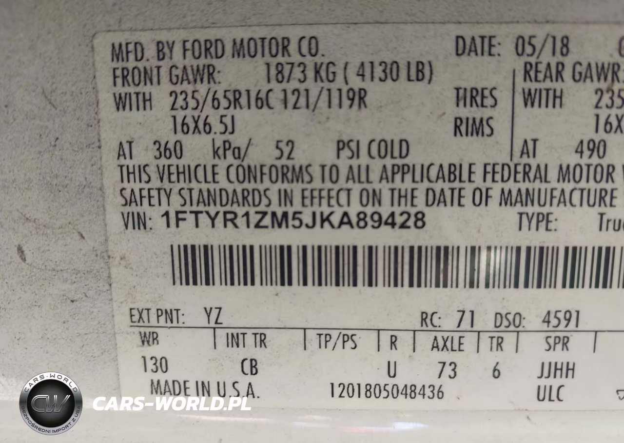 2018 Ford Transit-250 VIN:1FTYR1ZM5JKA89428 - 9