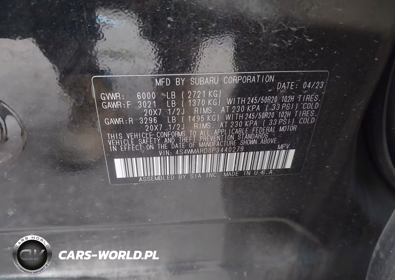 2023 Subaru Ascent Limited 8-Passenger VIN:4S4WMARD0P3440279 - 9
