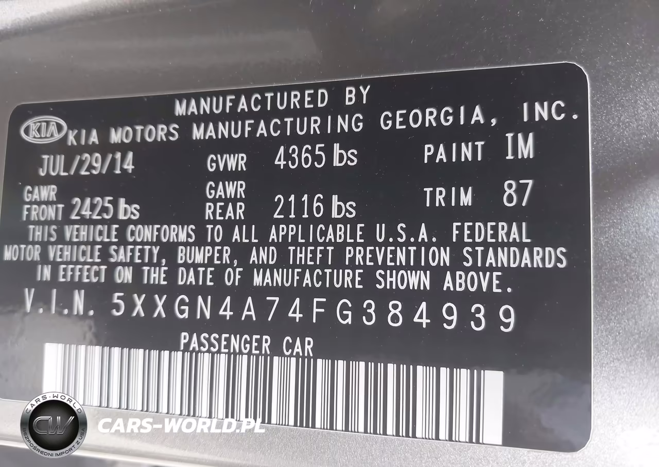2015 Kia Optima Ex VIN:5XXGN4A74FG384939 - 9