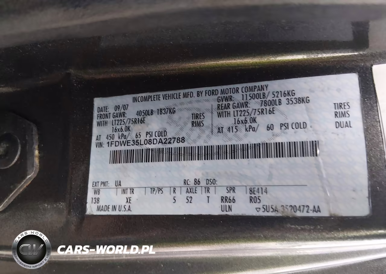 2008 Ford E-350 Cutaway VIN:1FDWE35L08DA22788 - 8