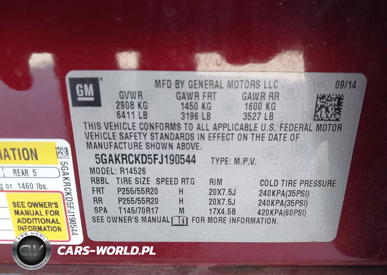 2015 Buick Enclave Premium VIN:5GAKRCKD5FJ190544 - 9
