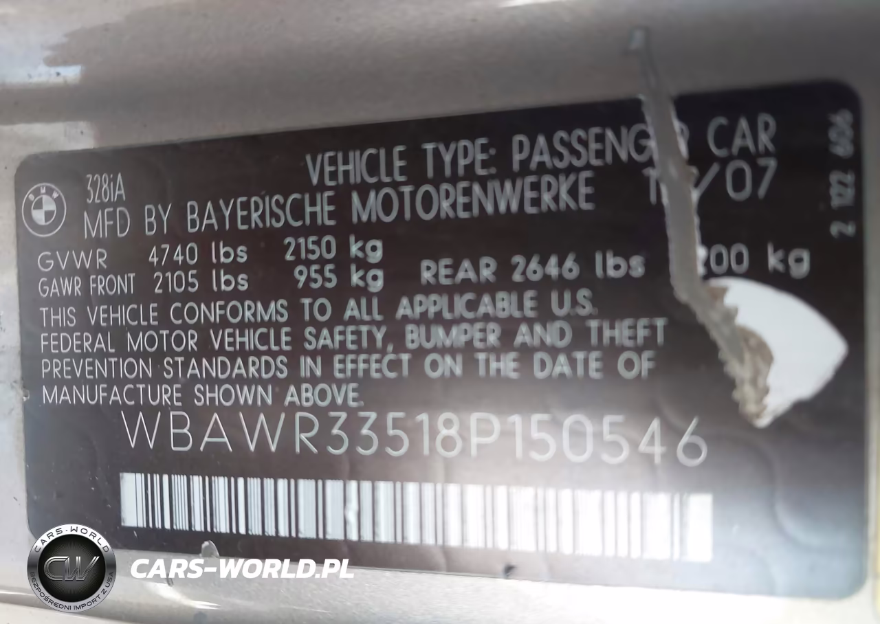 2008 BMW 328I VIN:WBAWR33518P150546 - 9