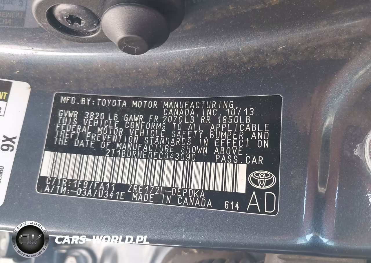 2014 Toyota Corolla L VIN:2T1BURHE0EC043090 - 9