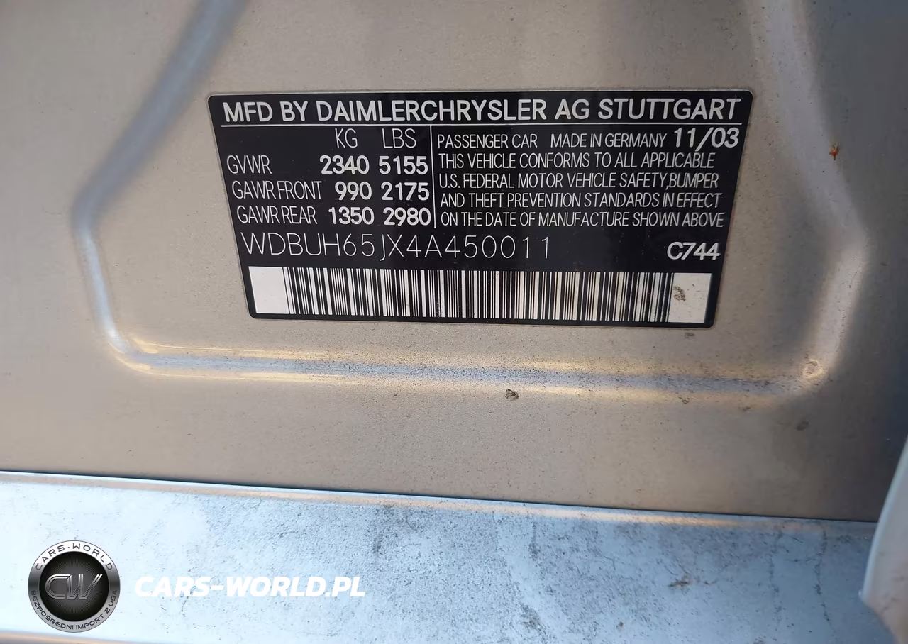 2004 Mercedes Benz E-Class E320 VIN:WDBUH65JX4A450011 - 9