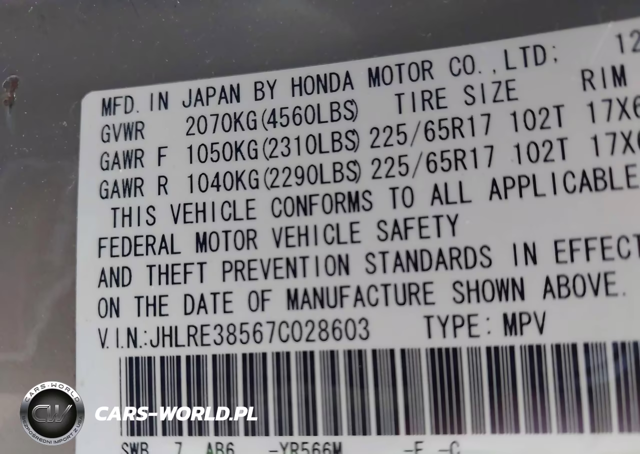 2007 Honda Cr-V Ex VIN:JHLRE38567C028603 - 9
