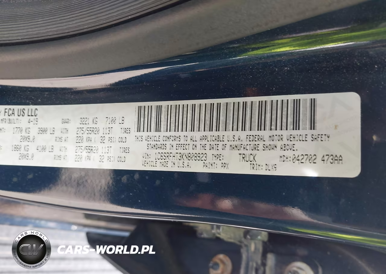 2019 Ram 1500 Limited 4X4 5'7 Box VIN:1C6SRFHT3KN808923 - 9