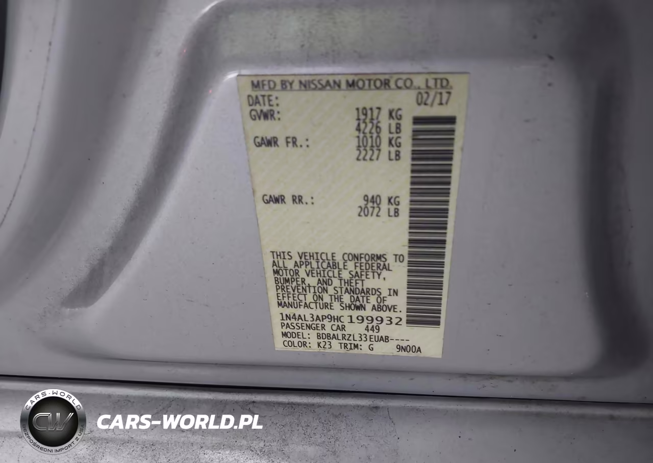 2017 Nissan Altima 2.5 Sl VIN:1N4AL3AP9HC199932 - 9