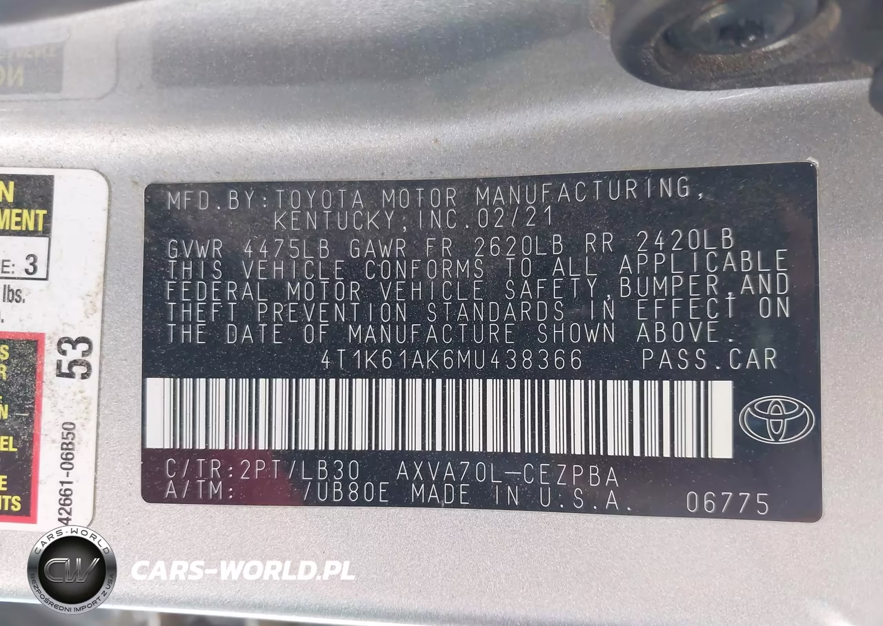 2021 Toyota Camry Xse VIN:4T1K61AK6MU438366 - 9