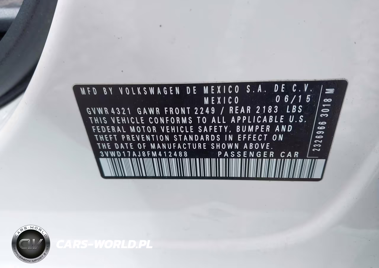 2015 Volkswagen Jetta 1.8T Se VIN:3VWD17AJ8FM412488 - 9