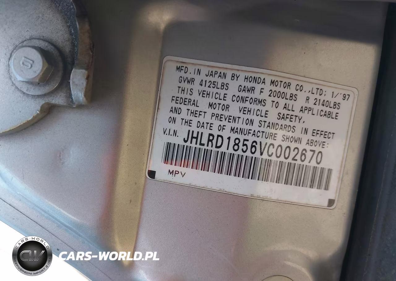 1997 Honda Cr-V VIN:JHLRD1856VC002670 - 9