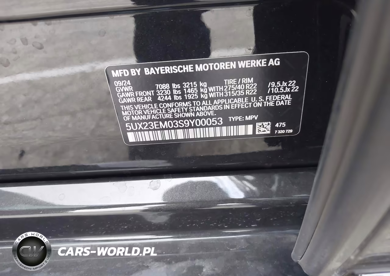 2025 BMW X7 xDrive40I VIN:5UX23EM03S9Y00053 - 9
