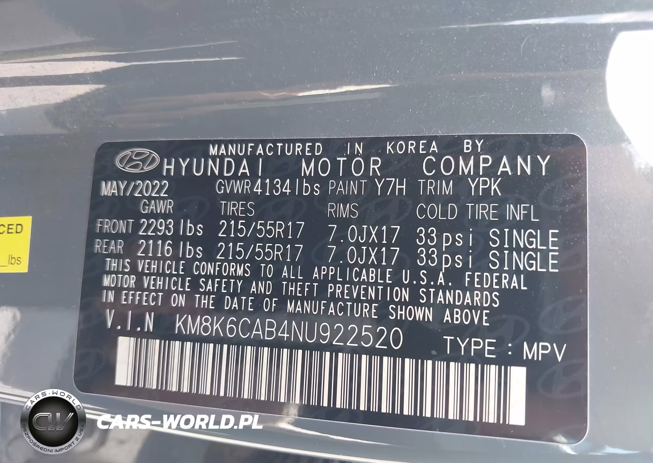 2022 Hyundai Kona Sel VIN:KM8K6CAB4NU922520 - 9