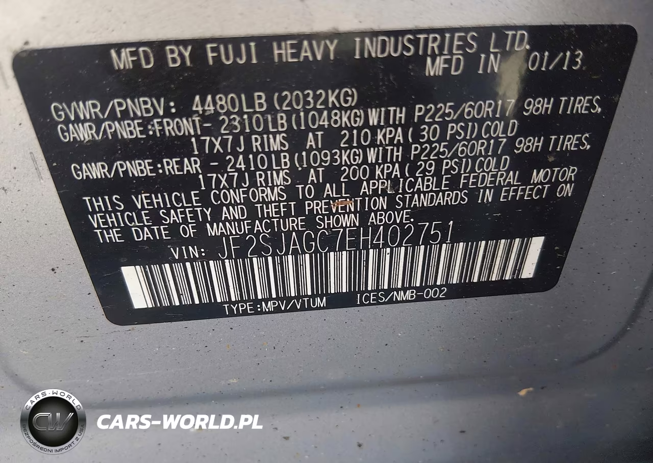2014 Subaru Forester 2.5I Premium VIN:JF2SJAGC7EH402751 - 9