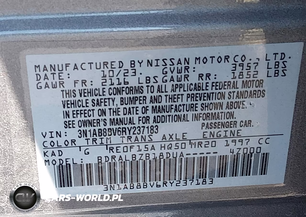 2024 Nissan Sentra S Xtronic Cvt VIN:3N1AB8BV6RY237183 - 9