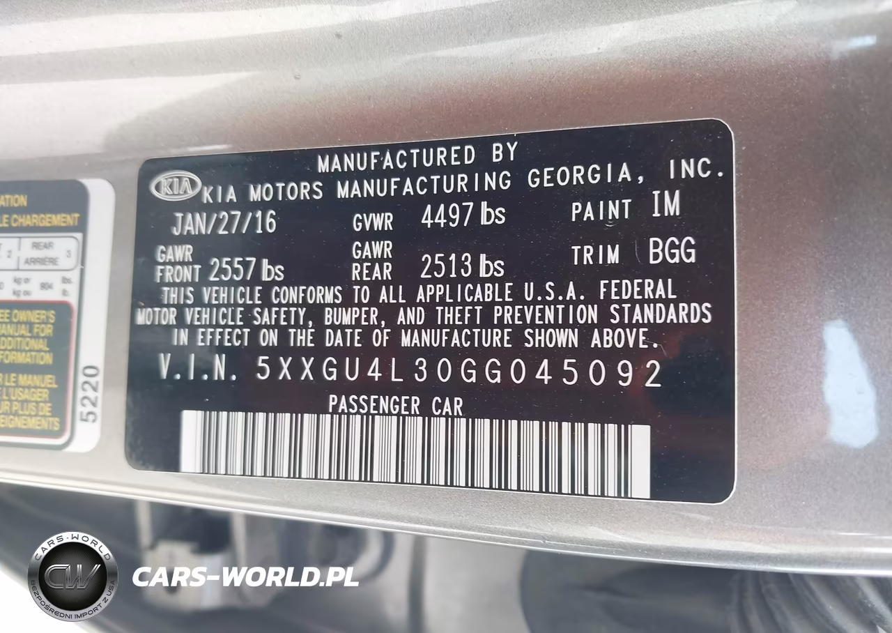 2016 Kia Optima Ex VIN:5XXGU4L30GG045092 - 9