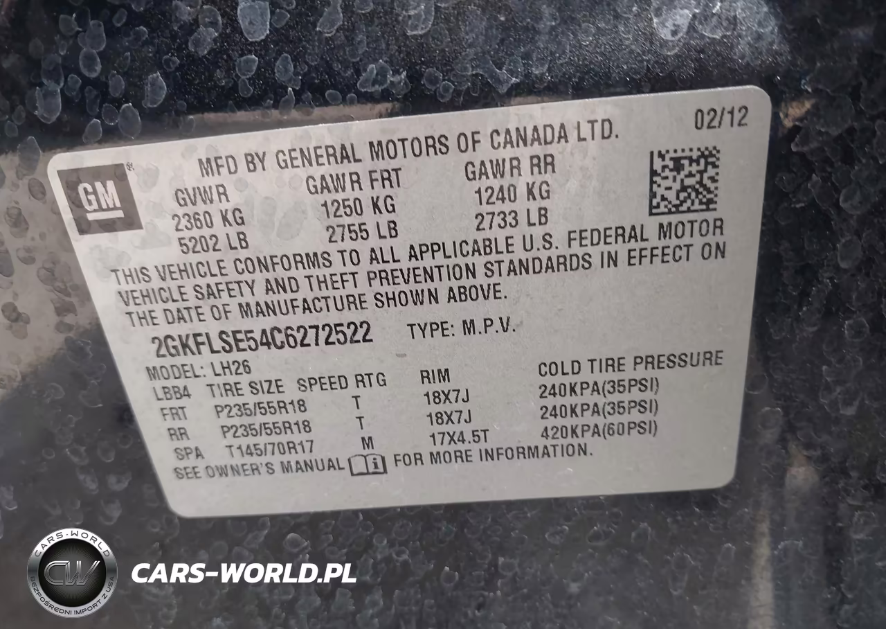 2012 GMC Terrain Sle-2 VIN:2GKFLSE54C6272522 - 9