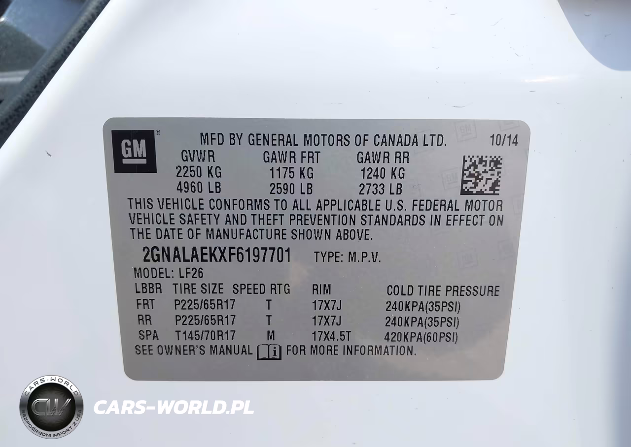 2015 Chevrolet Equinox Ls VIN:2GNALAEKXF6197701 - 9