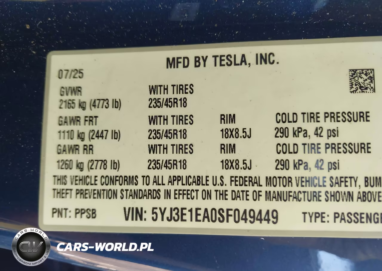 2025 Tesla Model 3 Long Range Rear-Wheel Drive-Standard Rear-Wheel Drive VIN:5YJ3E1EA0SF049449 - 9