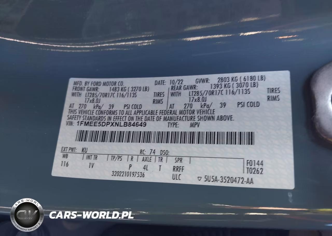 2022 Ford Bronco Badlands VIN:1FMEE5DPXNLB84649 - 9