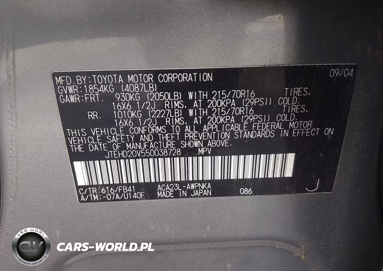 2005 Toyota Rav4 VIN:JTEHD20V550038728 - 9