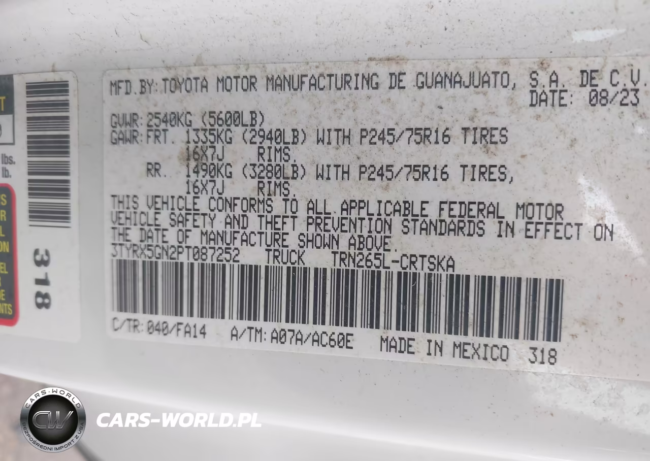 2023 Toyota Tacoma Sr VIN:3TYRX5GN2PT087252 - 9