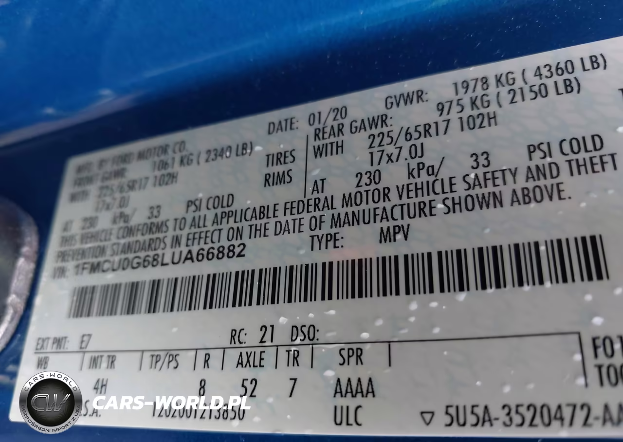 2020 Ford Escape Se VIN:1FMCU0G68LUA66882 - 9
