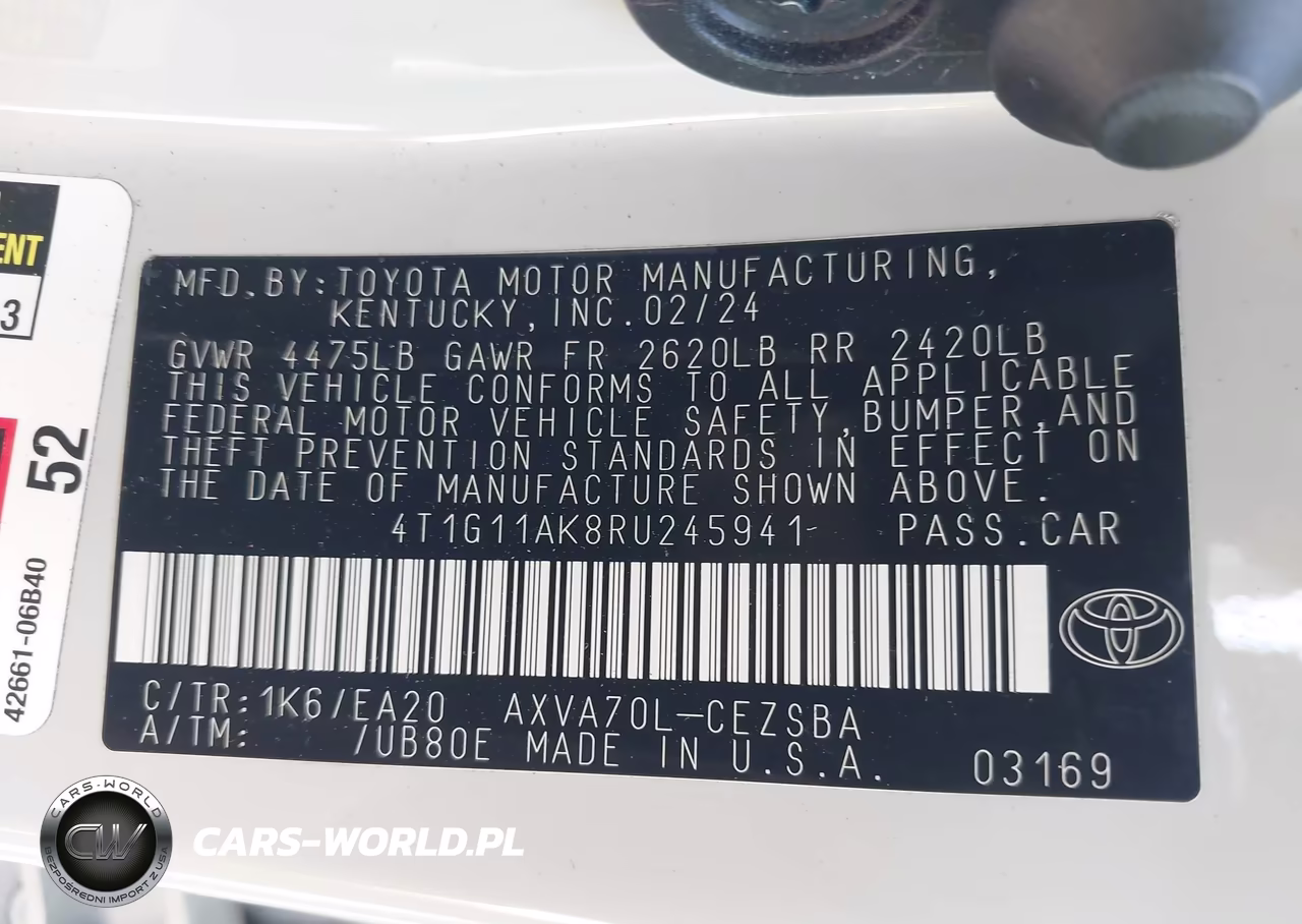 2024 Toyota Camry Se VIN:4T1G11AK8RU245941 - 9