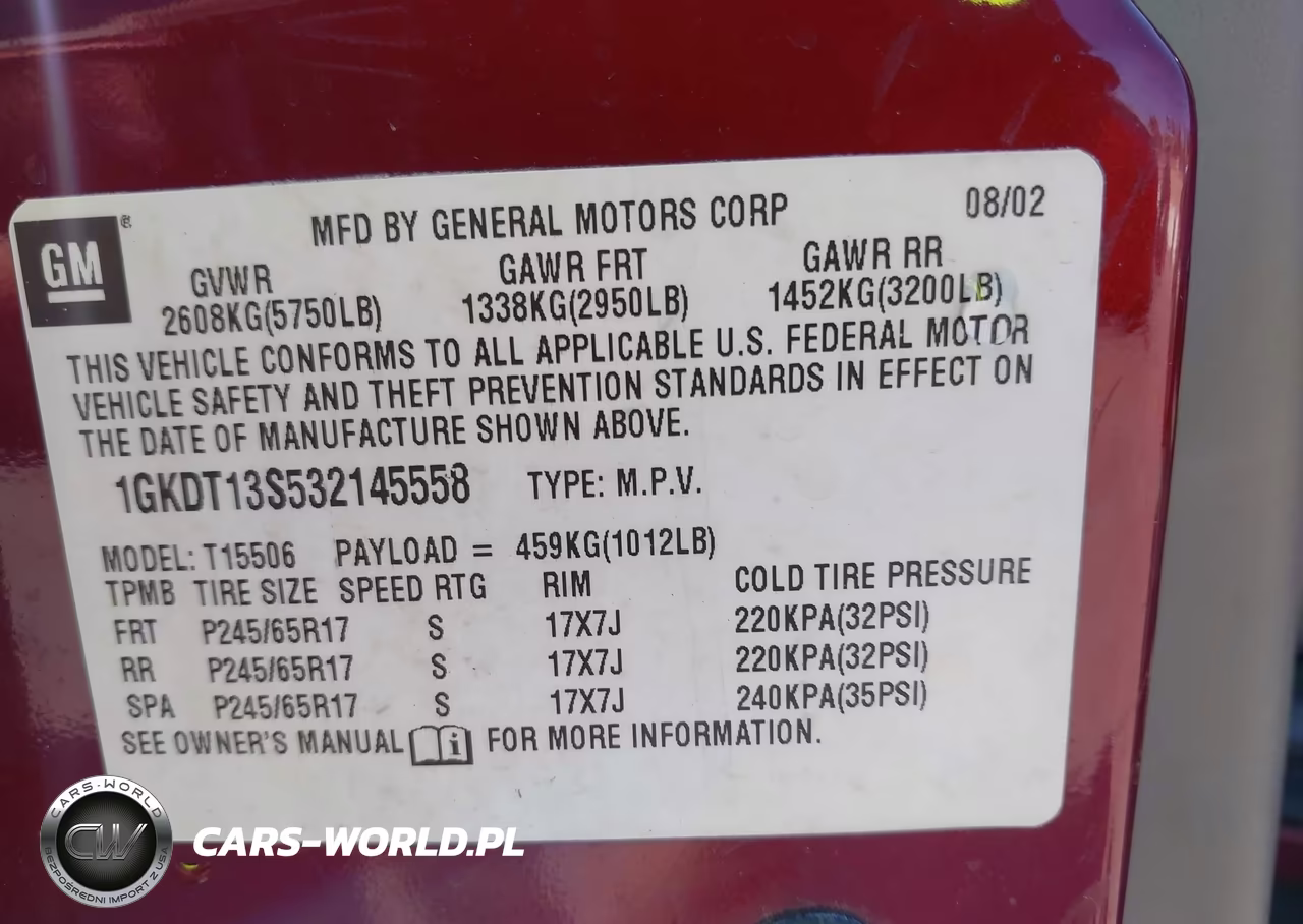 2003 GMC Envoy Slt VIN:1GKDT13S532145558 - 9