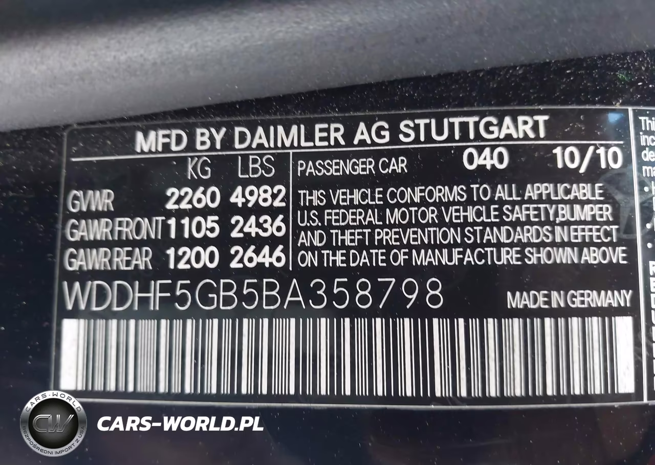 2011 Mercedes-Benz E 350 VIN:WDDHF5GB5BA358798 - 9