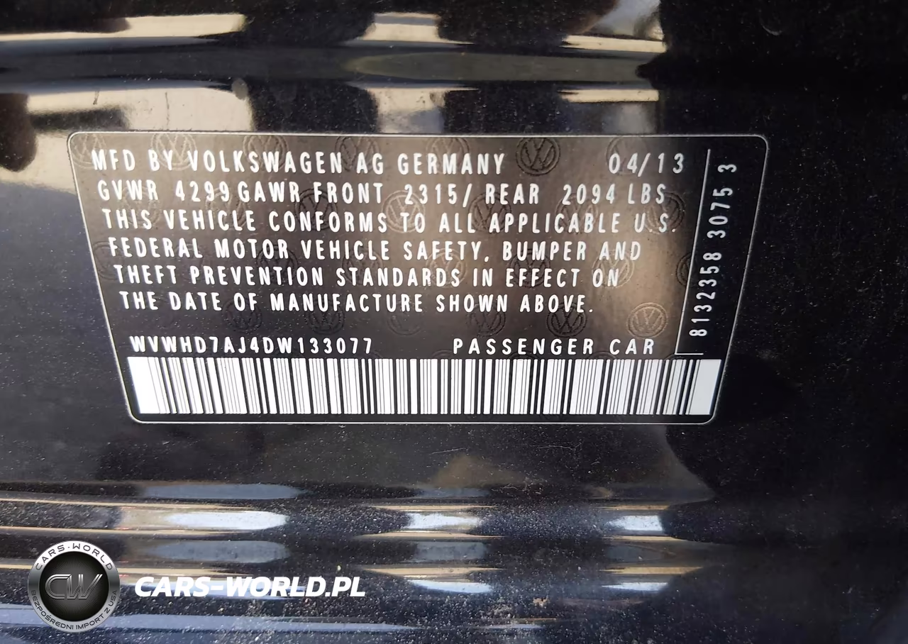 2013 Volkswagen Gti Drivers Edition VIN:WVWHD7AJ4DW133077 - 9