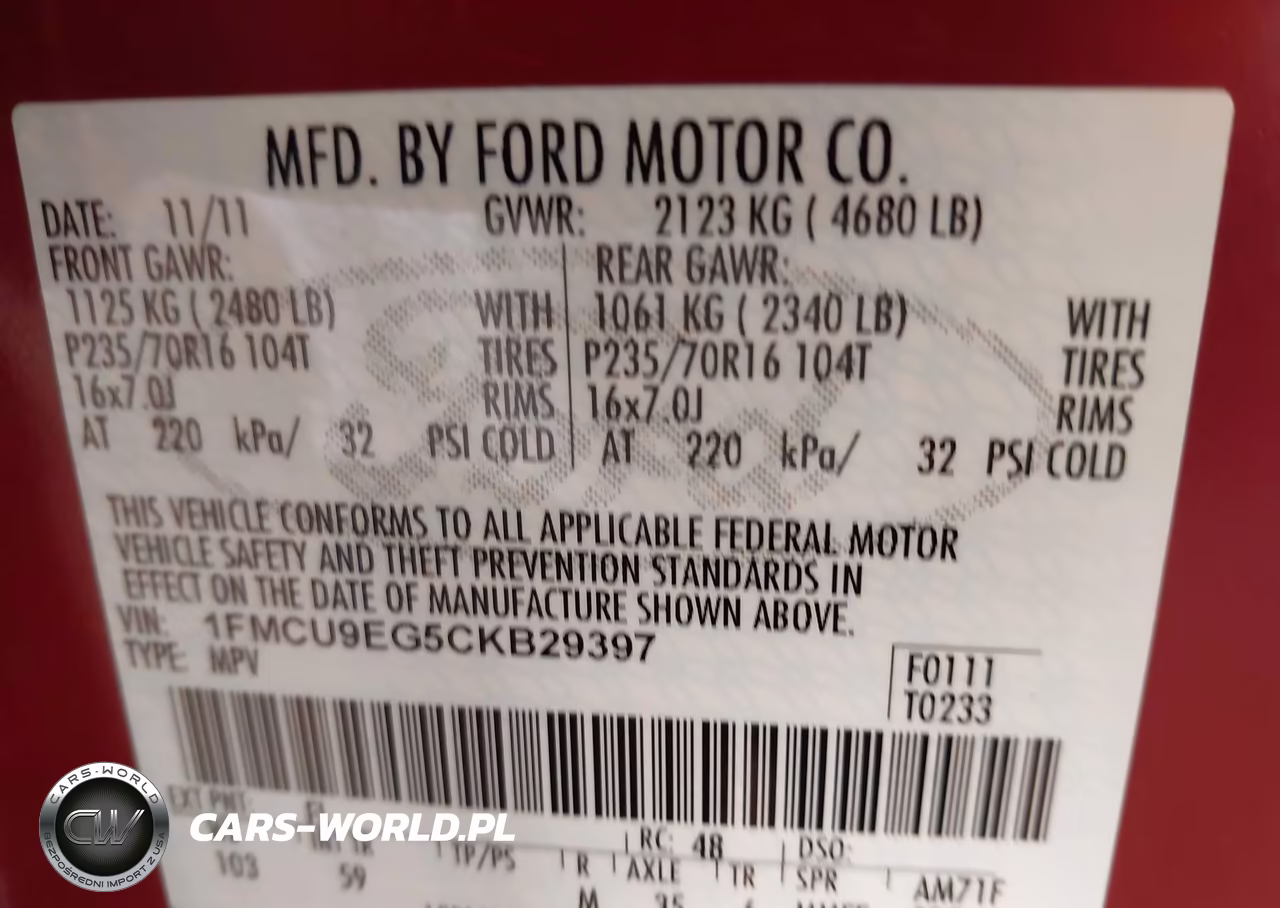 2012 Ford Escape Limited VIN:1FMCU9EG5CKB29397 - 9