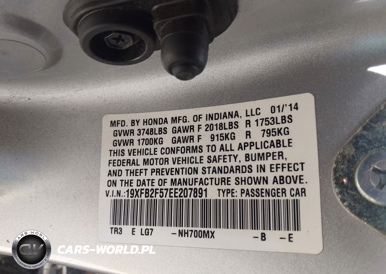 2014 Honda Civic Lx VIN:19XFB2F57EE207891 - 9