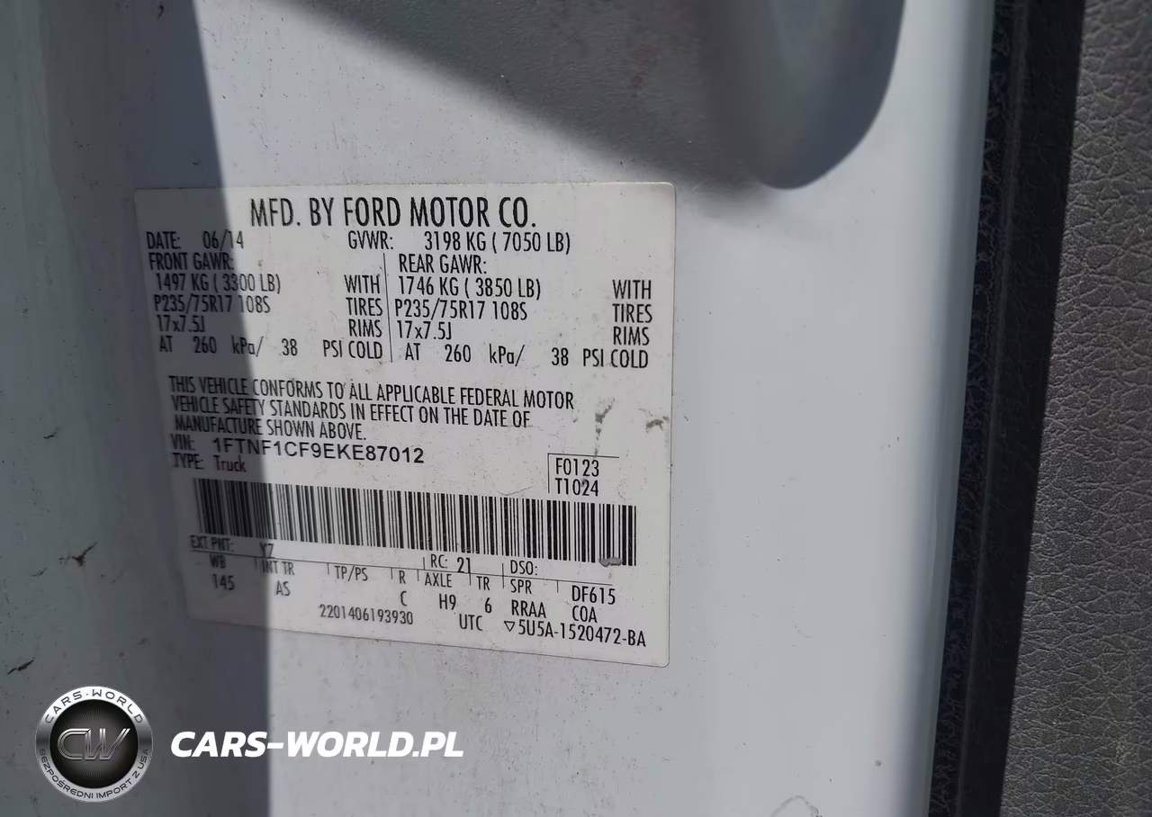 2014 Ford F-150 Xl VIN:1FTNF1CF9EKE87012 - 9