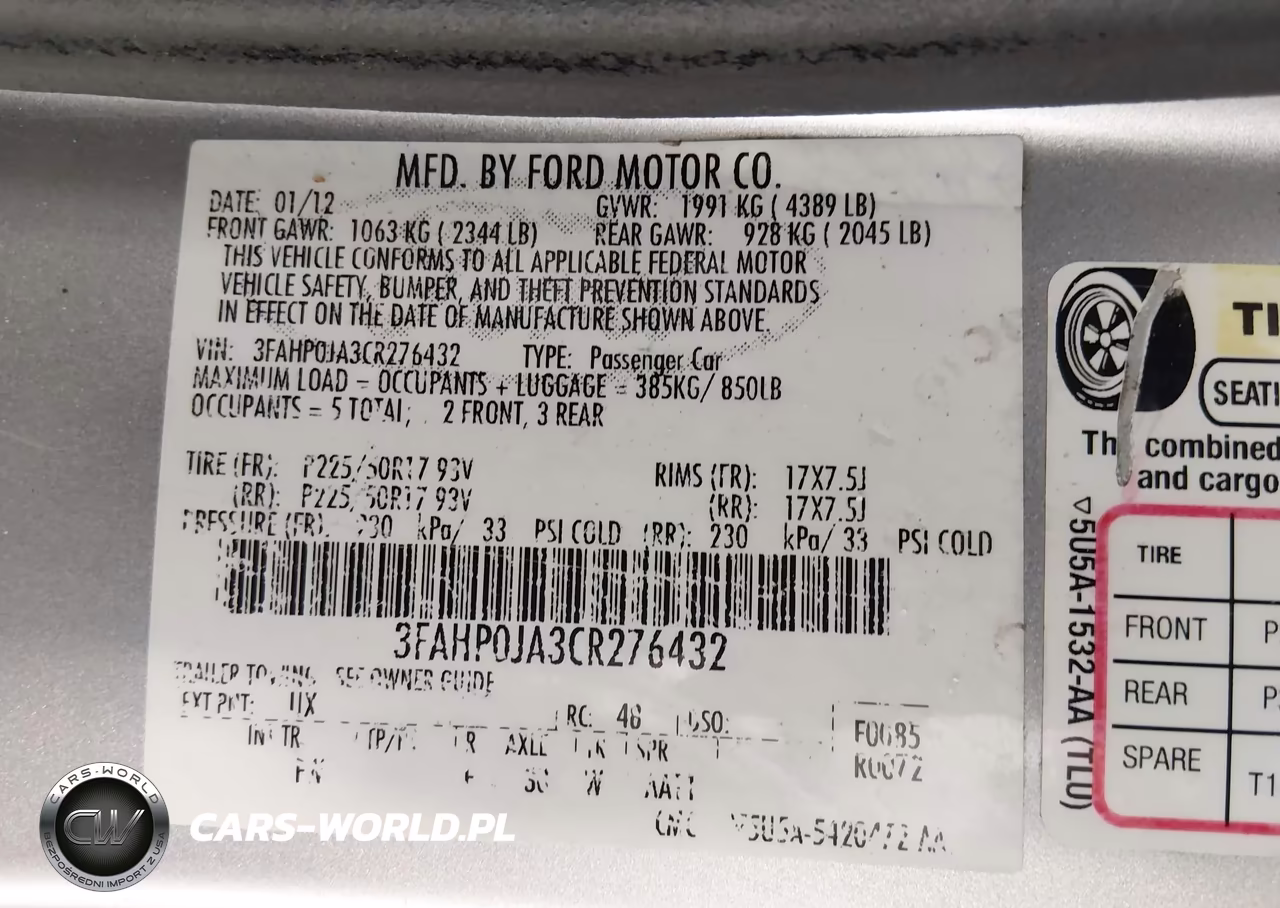 2012 Ford Fusion Sel VIN:3FAHP0JA3CR276432 - 9