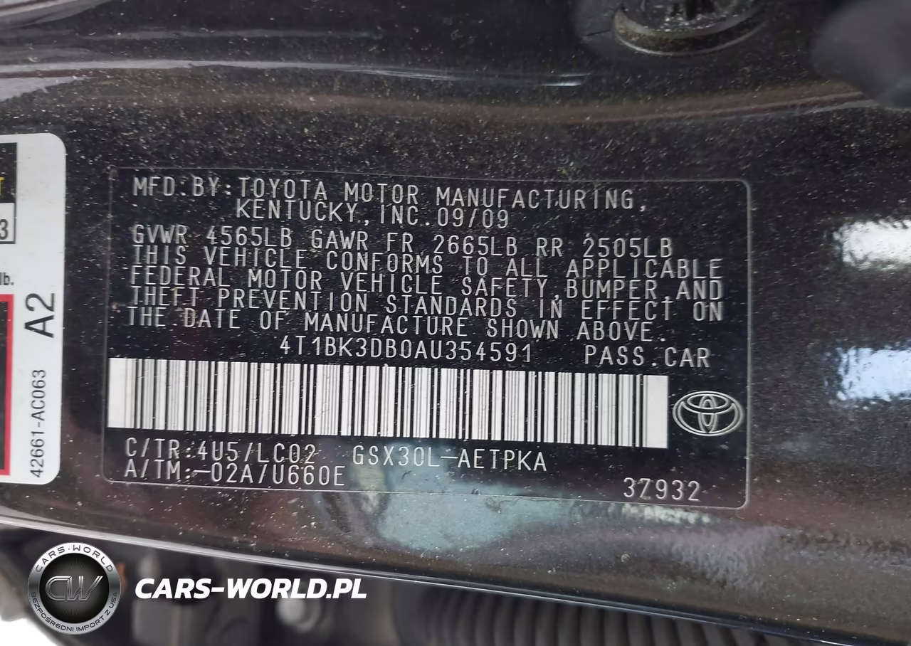 2010 Toyota Avalon Limited VIN:4T1BK3DB0AU354591 - 9