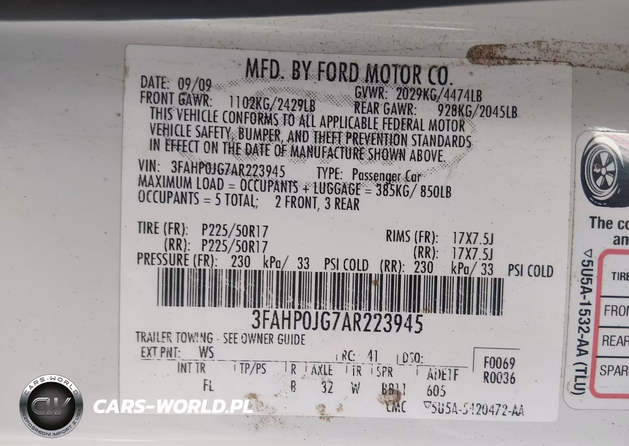 2010 Ford Fusion Sel VIN:3FAHP0JG7AR223945 - 9