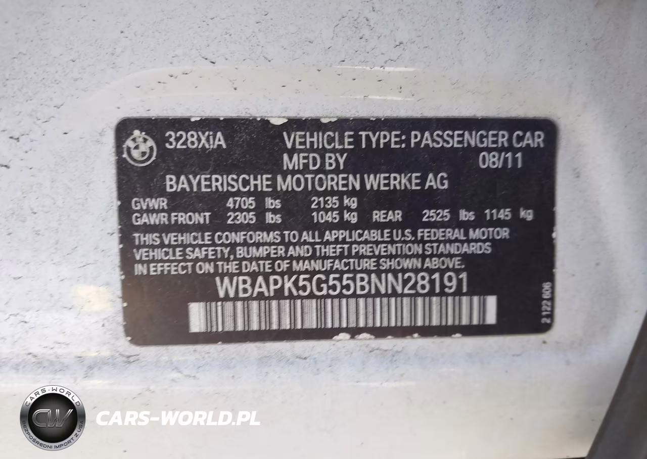 2011 BMW 328I xDrive VIN:WBAPK5G55BNN28191 - 9
