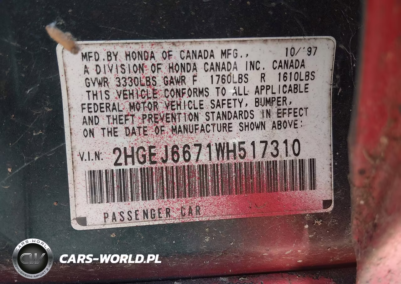 1998 Honda Civic Lx VIN:2HGEJ6671WH517310 - 9
